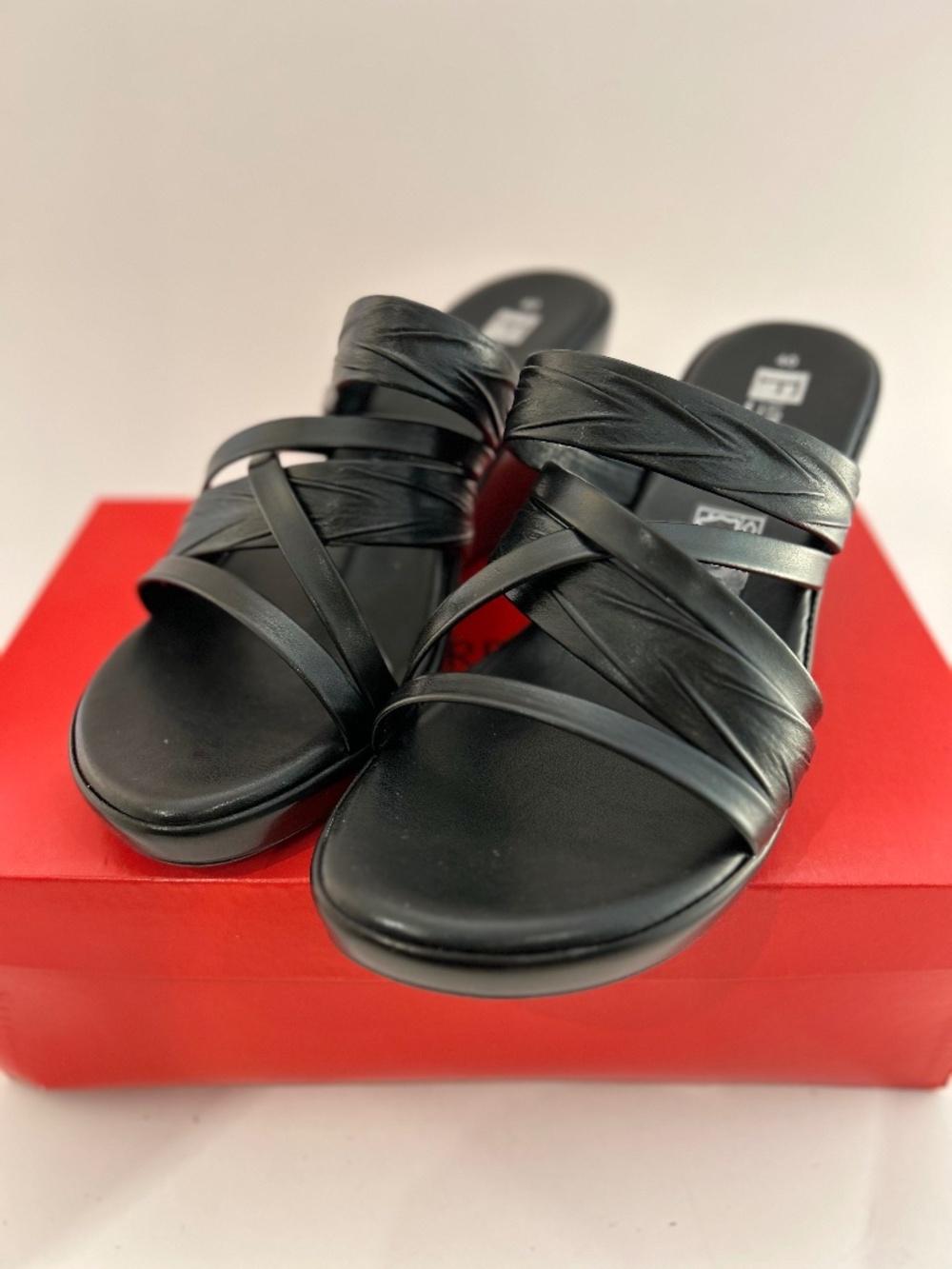 Florentine Black Wedge Sandals – Made in Italy – Size 40 – BNIB